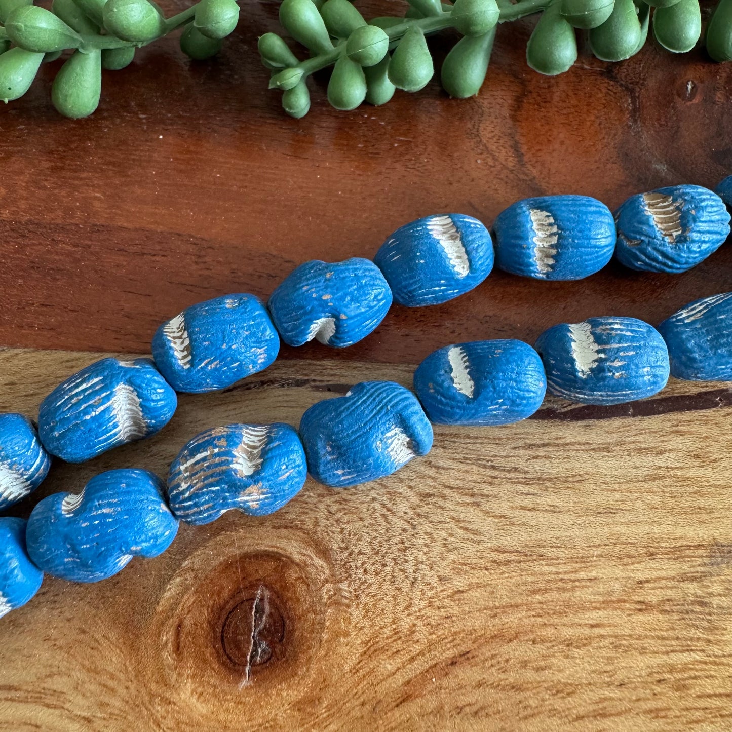 Carved Clay Beads | Colorful, Rustic, Tribal Style
