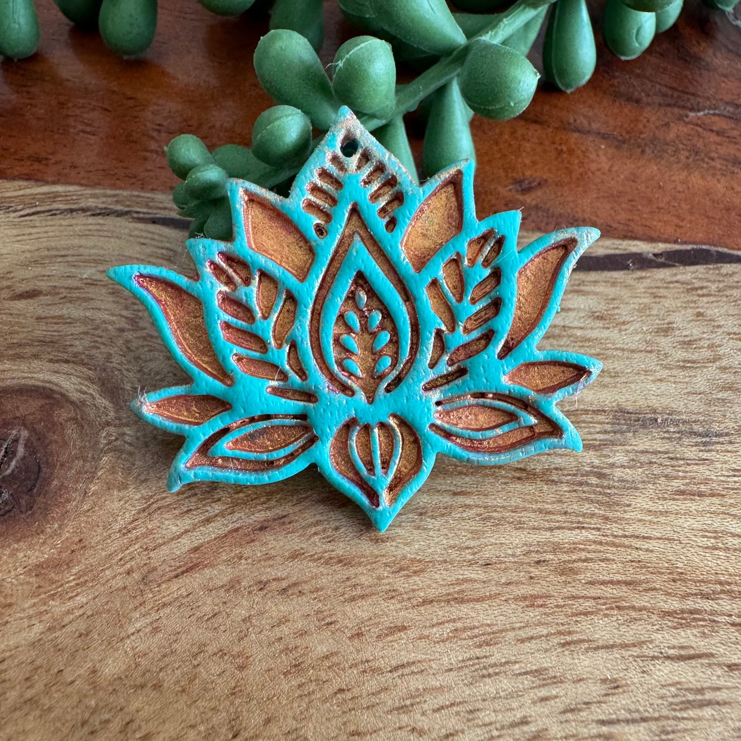 Turquoise Lotus Pendant