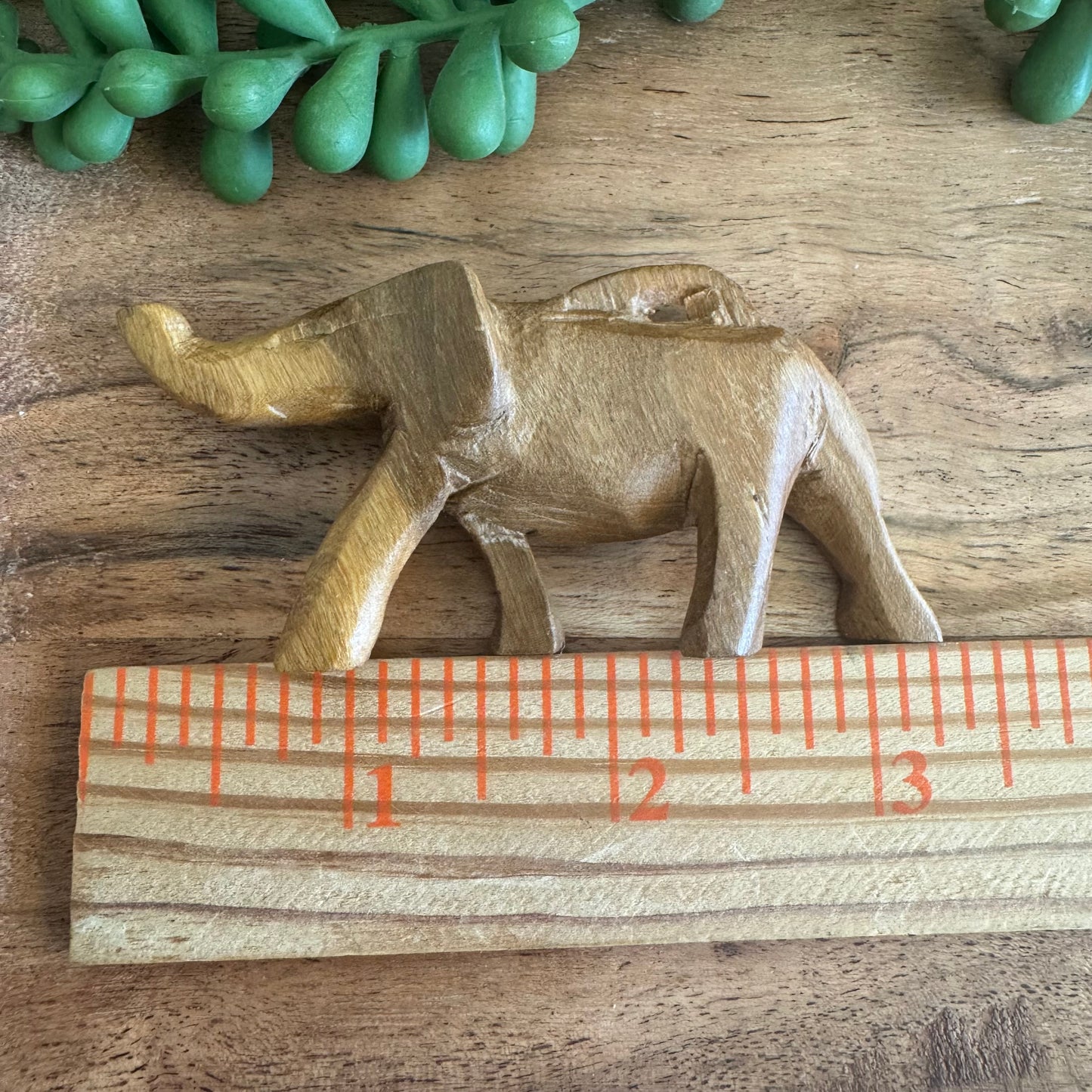 Vintage Carved African Elephant Pendant -Wood