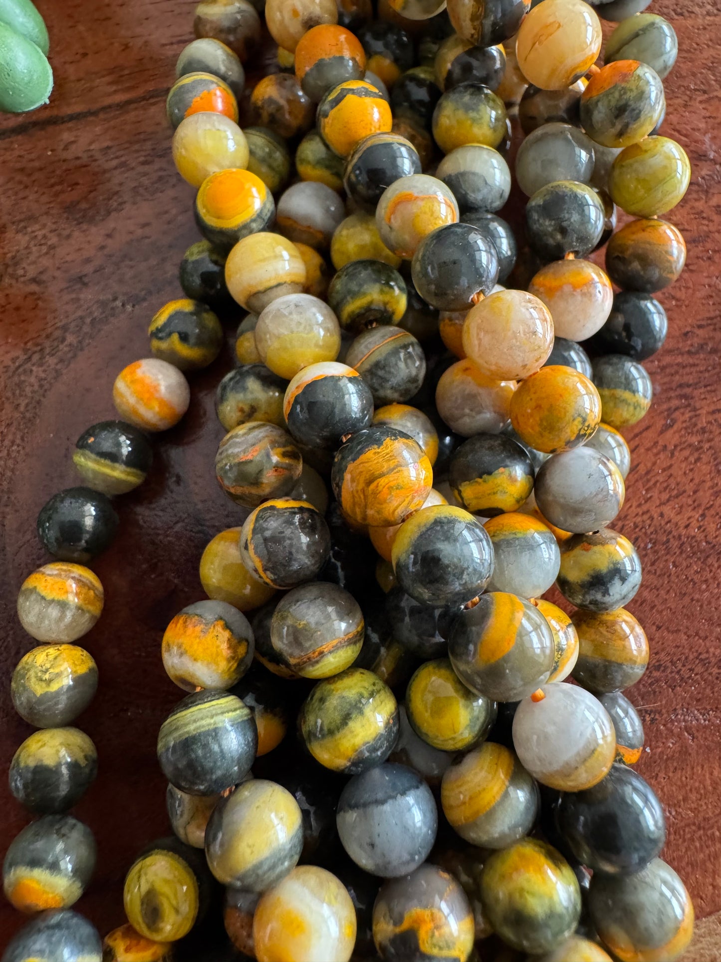 6mm AAA Natural Bumblebee Jasper Round Beads
