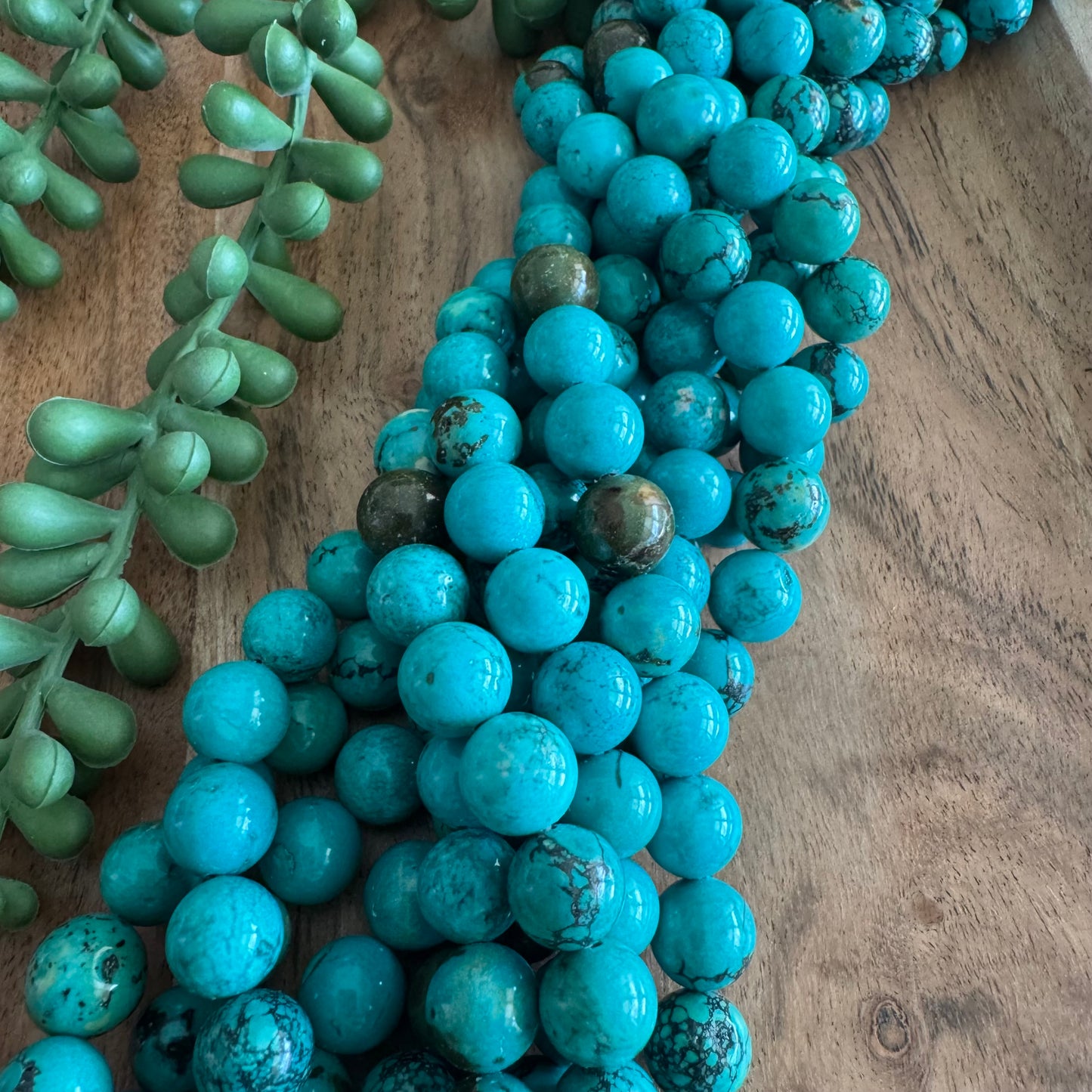 10 mm Dyed Magnesite Round Bead Strand – Turquoise