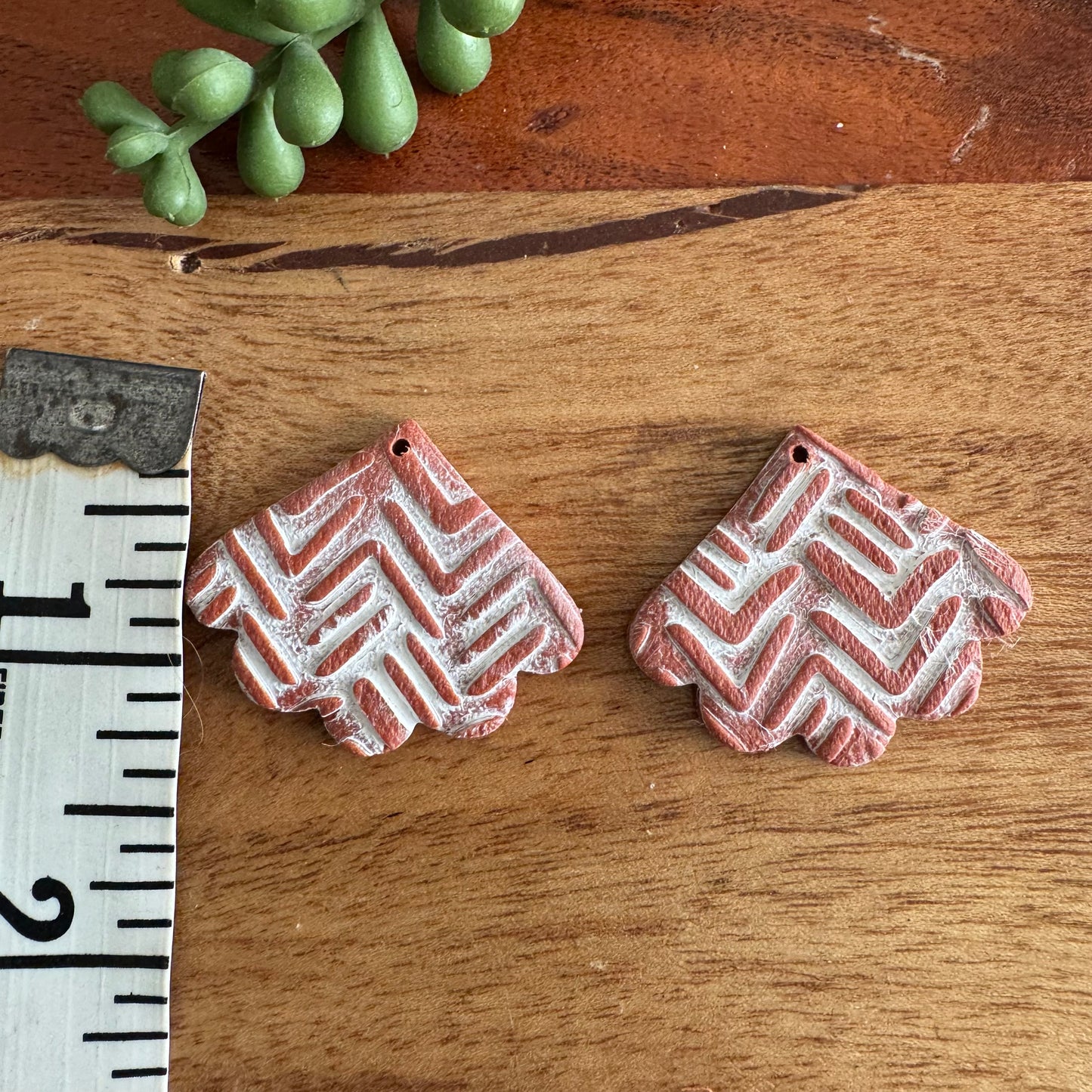 Terracotta Fan Drop Pendants