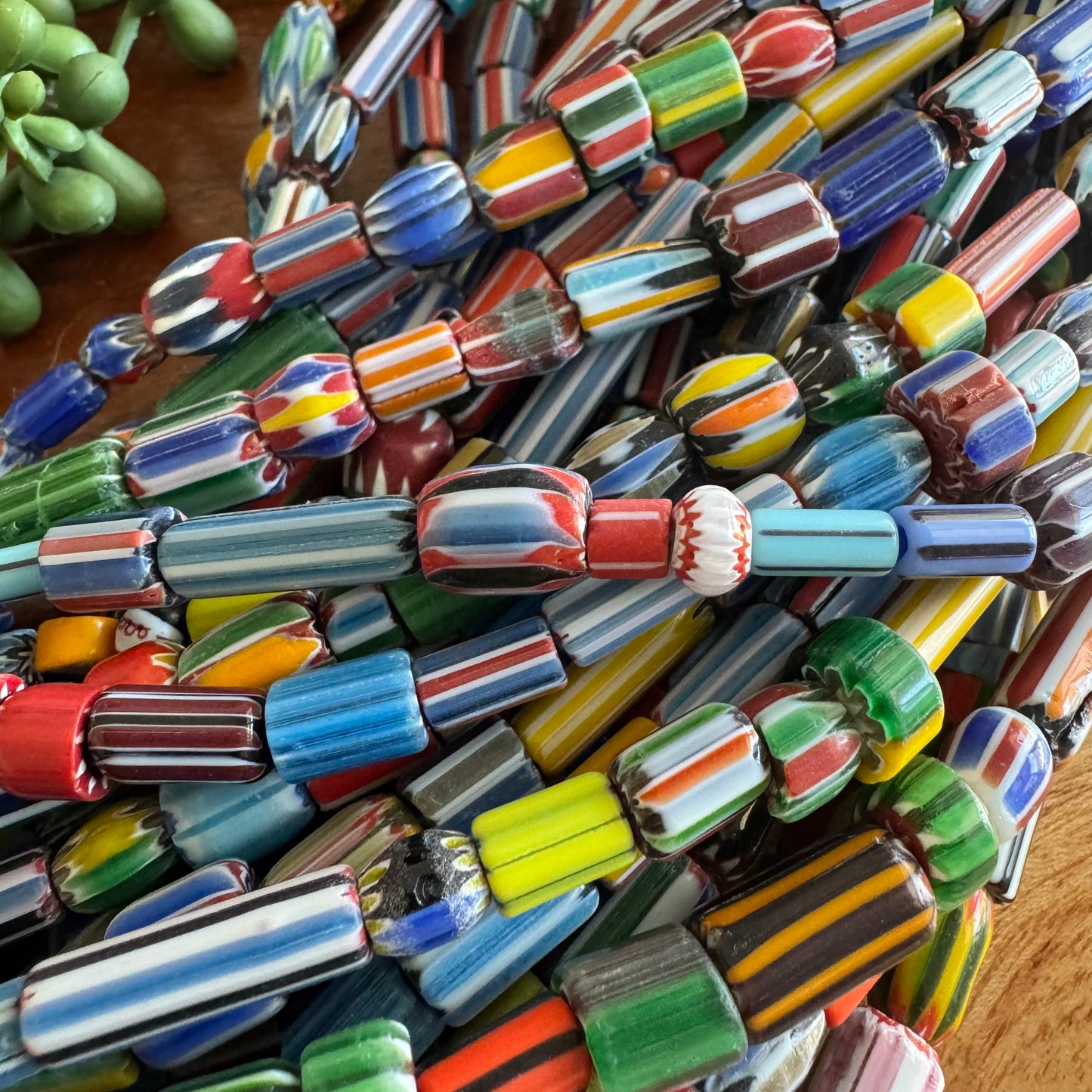 Mixed Chevron Glass Beads (India) #2