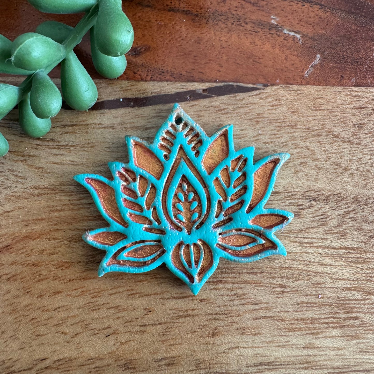 Turquoise Lotus Pendant
