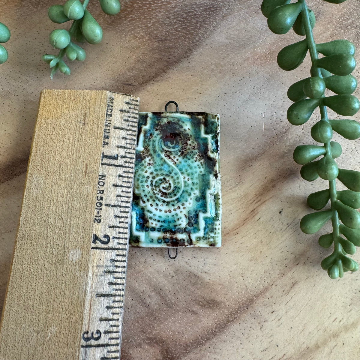 Artisan Ceramic Abstract Connector Pendant by Molly Perry MP08