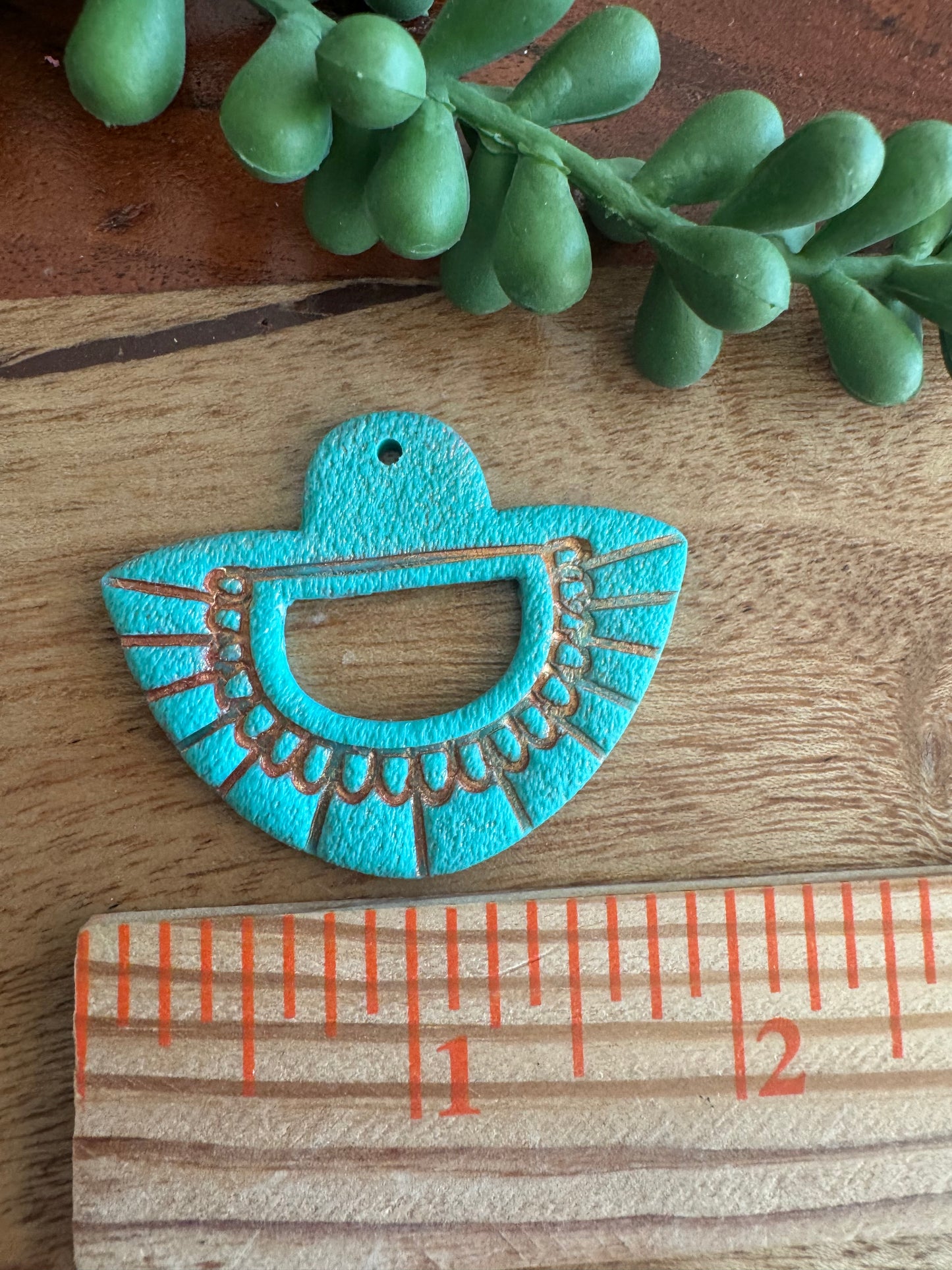 Turquoise and Copper Tribal Pendant