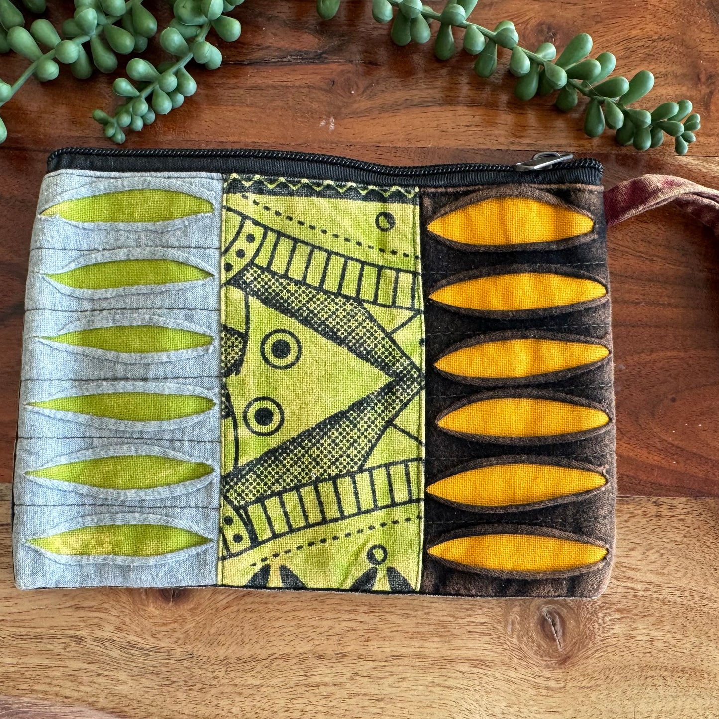 Distressed Zipper Wristlet