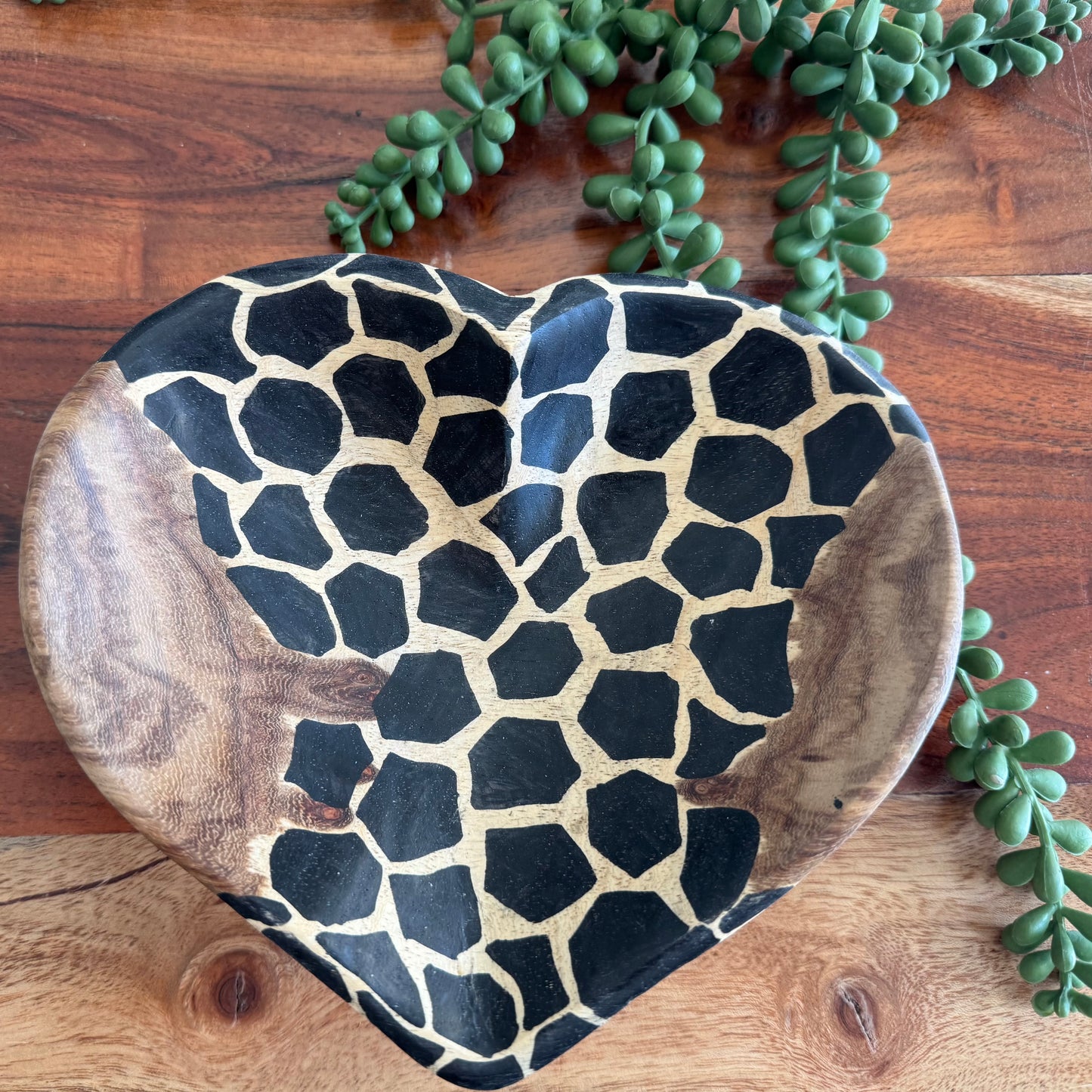 Medium Teak Heart Bowl from Zambia
