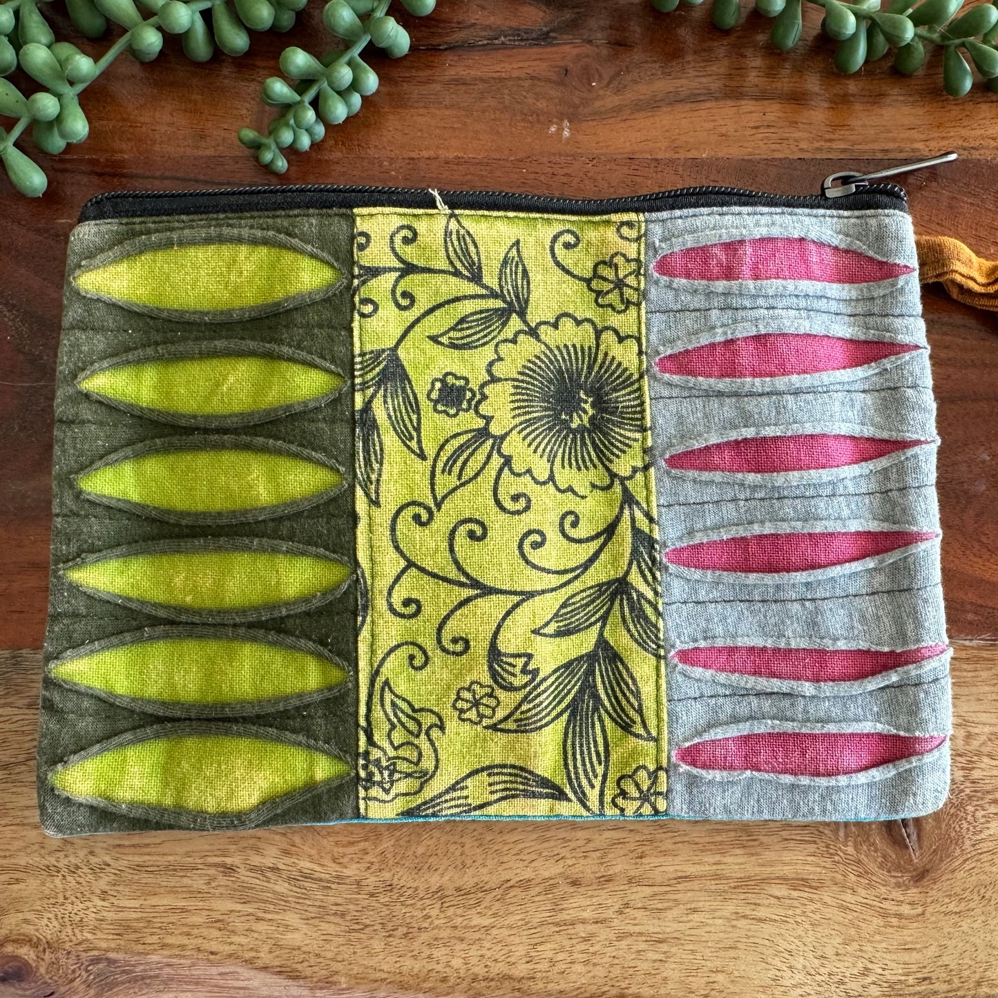 Distressed Zipper Wristlet