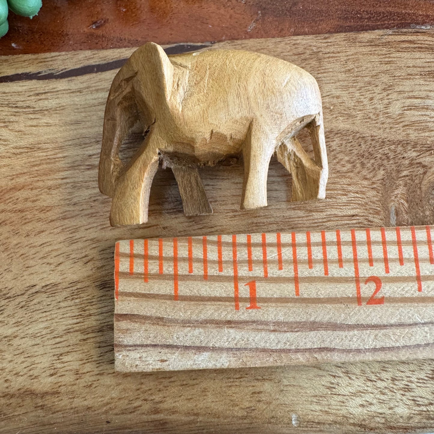 Vintage Carved African Elephant Bead -Wood