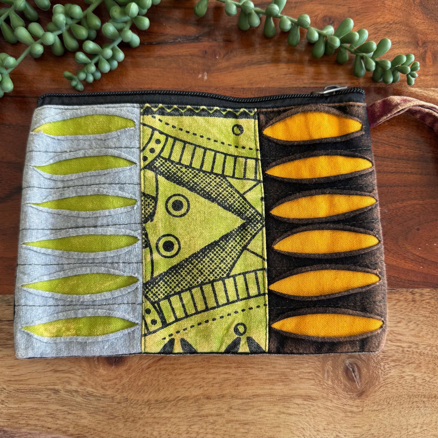 Distressed Zipper Wristlet
