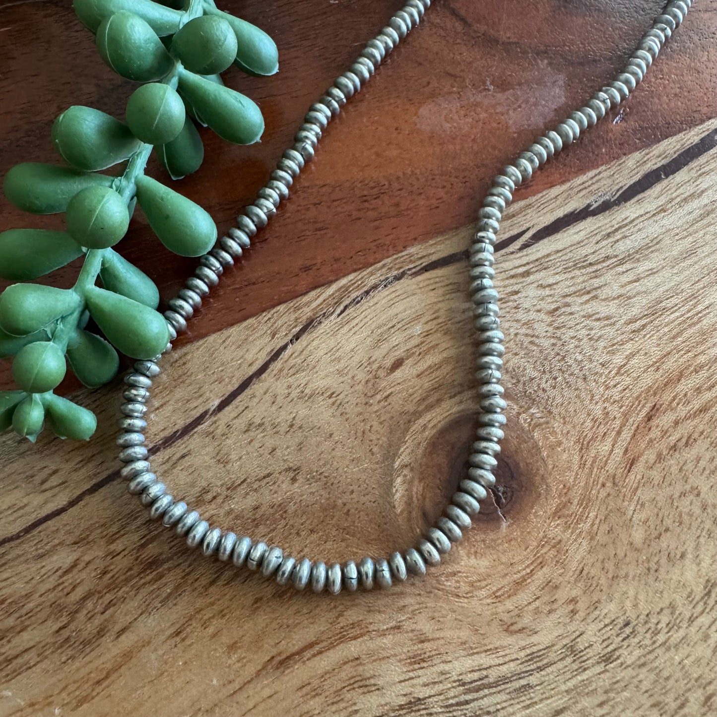 Antique Silver Brass Heishi Spacer Beads 2mm x 3.7mm | 24” Strand