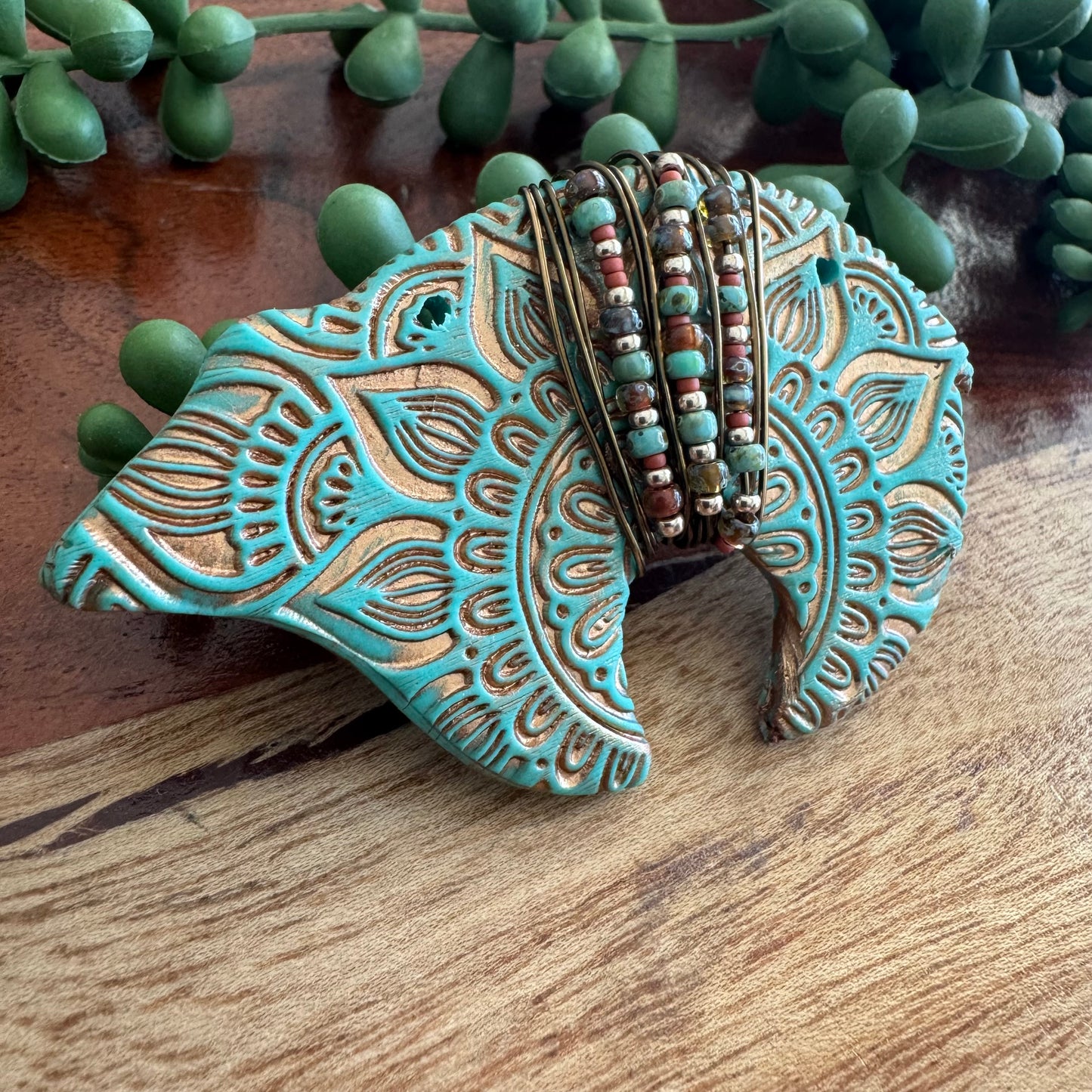 Turquoise Wrapped Zuni Bear Pendant