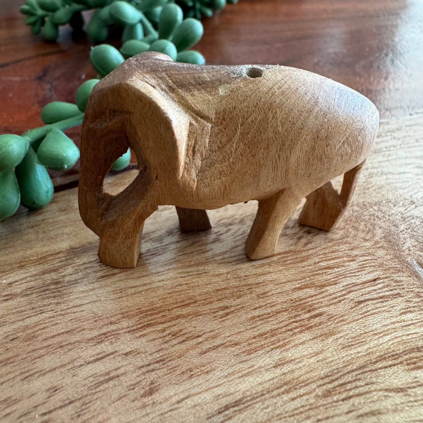 Vintage Carved African Elephant Bead -Wood
