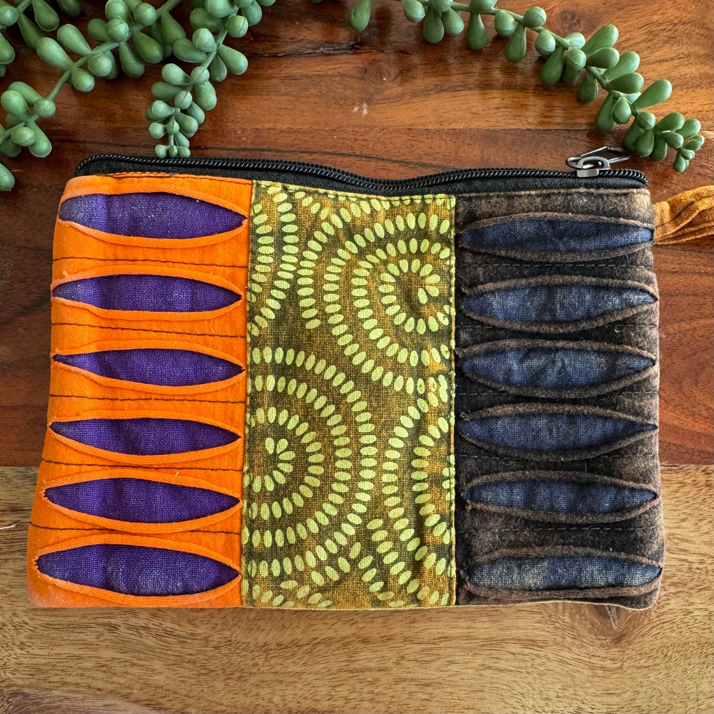 Distressed Zipper Wristlet