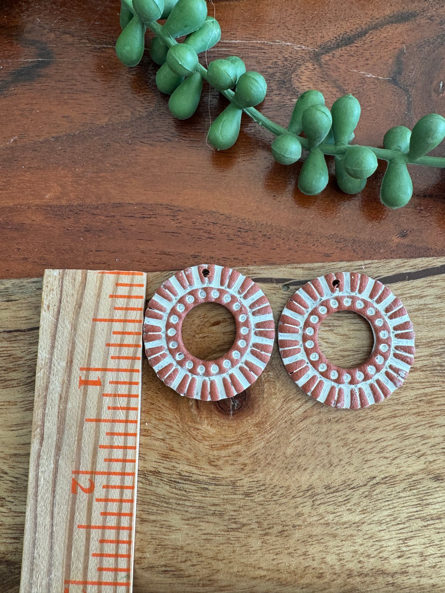 Faux Terracotta Circle Pair
