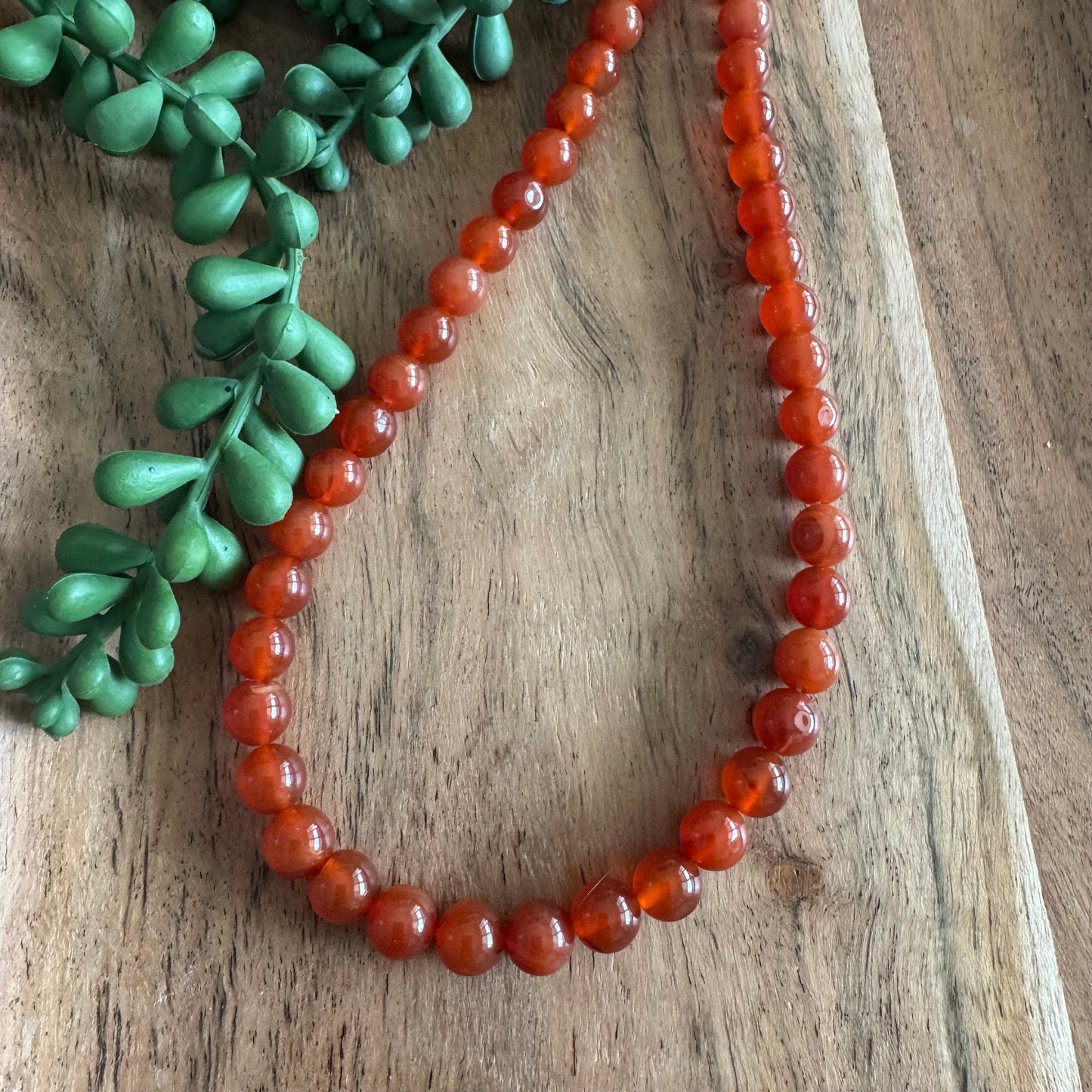 Carnelian Round Bead Strand – 8 mm