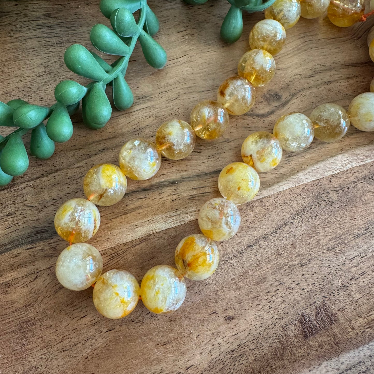 Citrine Round Bead Strand – 12 mm