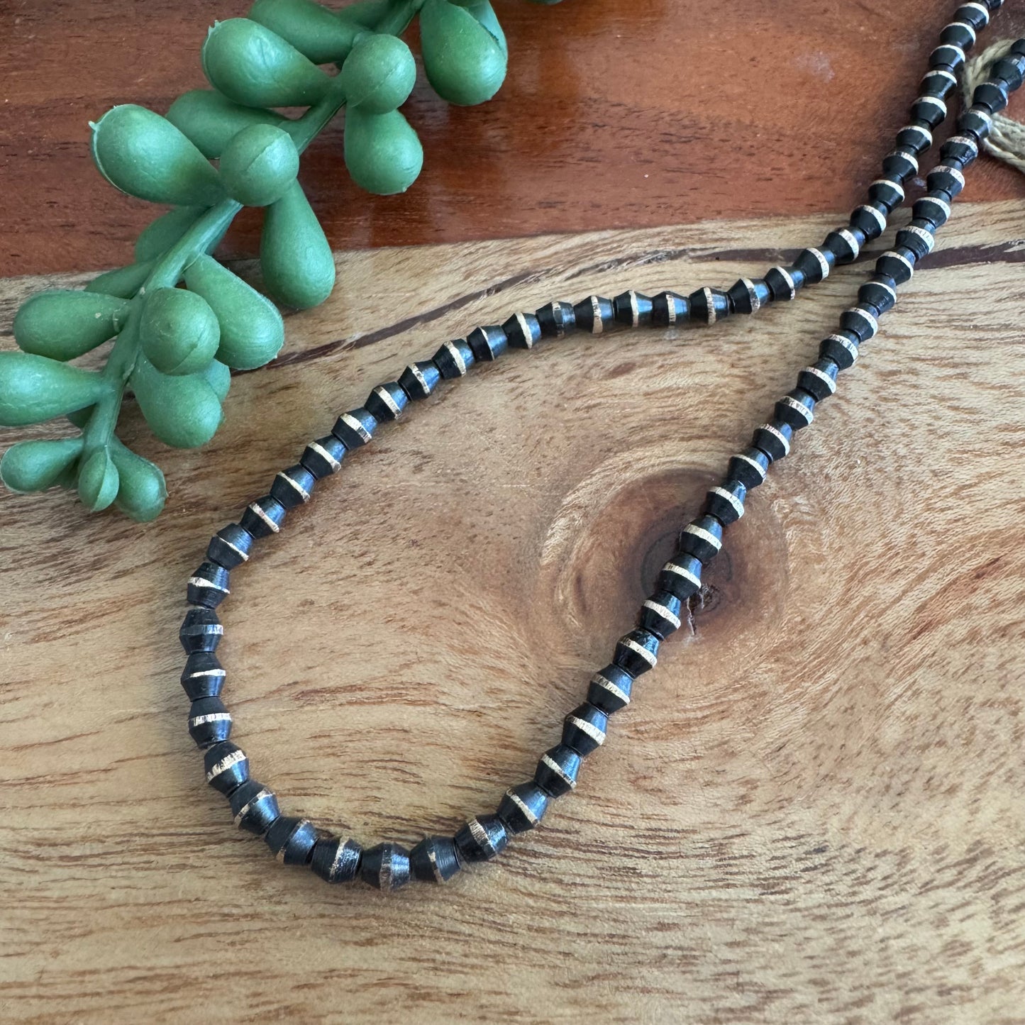 Two-Tone Black and Brass Bicone Spacer Beads – 3.5mm, 24 Inch Strand