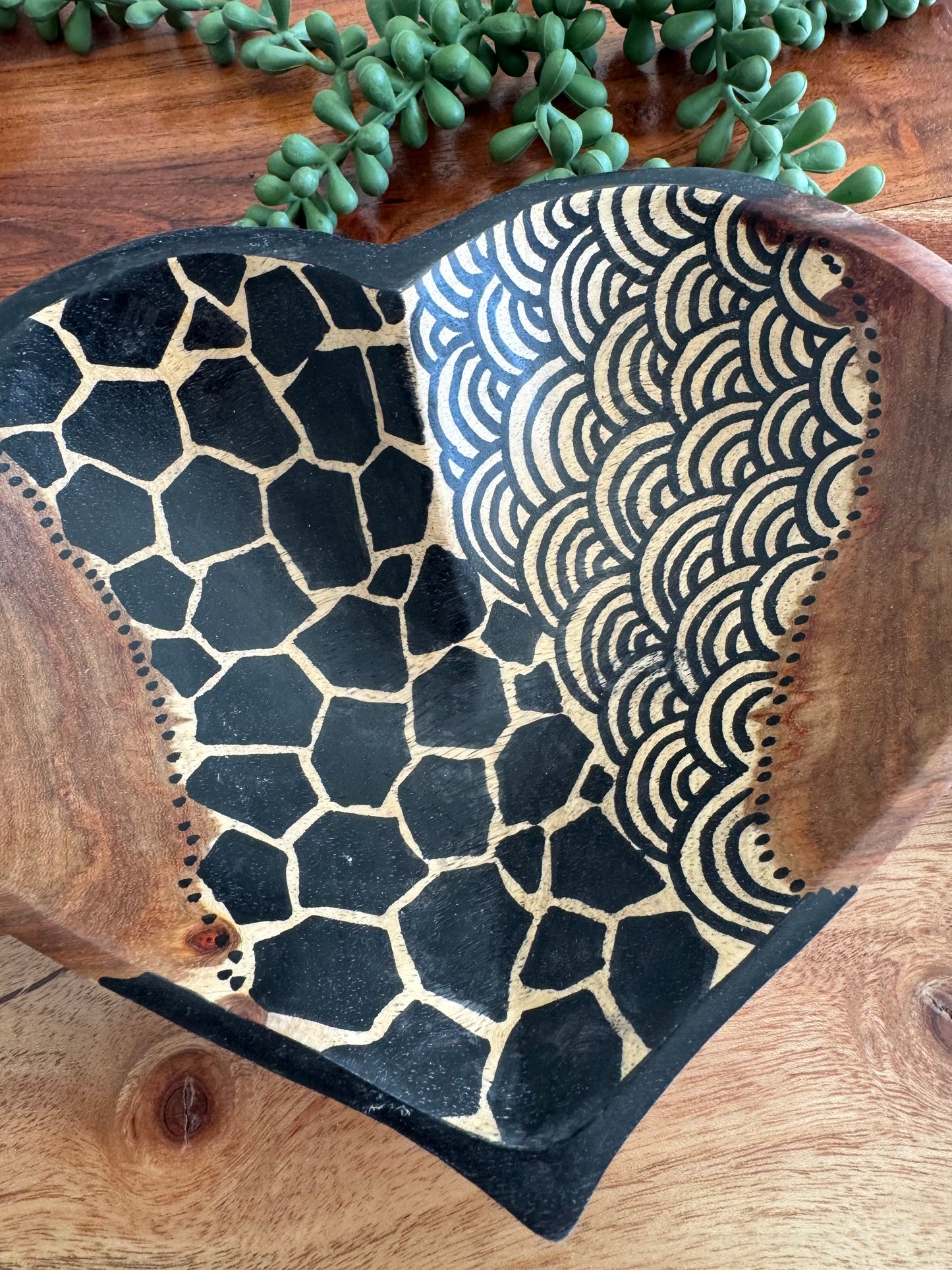 Medium Teak Heart Bowl from Zambia