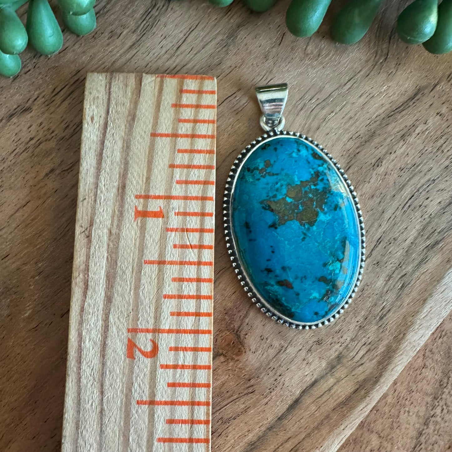 .925 Sterling Silver Oval Pendant – Shattuckite