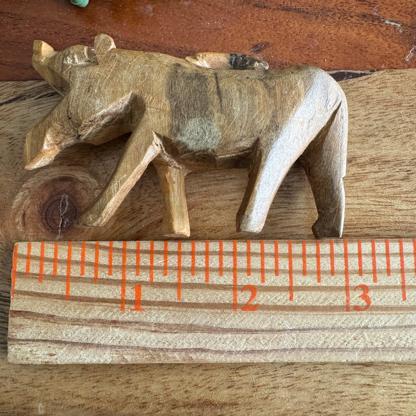 Vintage Carved African Hippopotamus Pendant -Wood