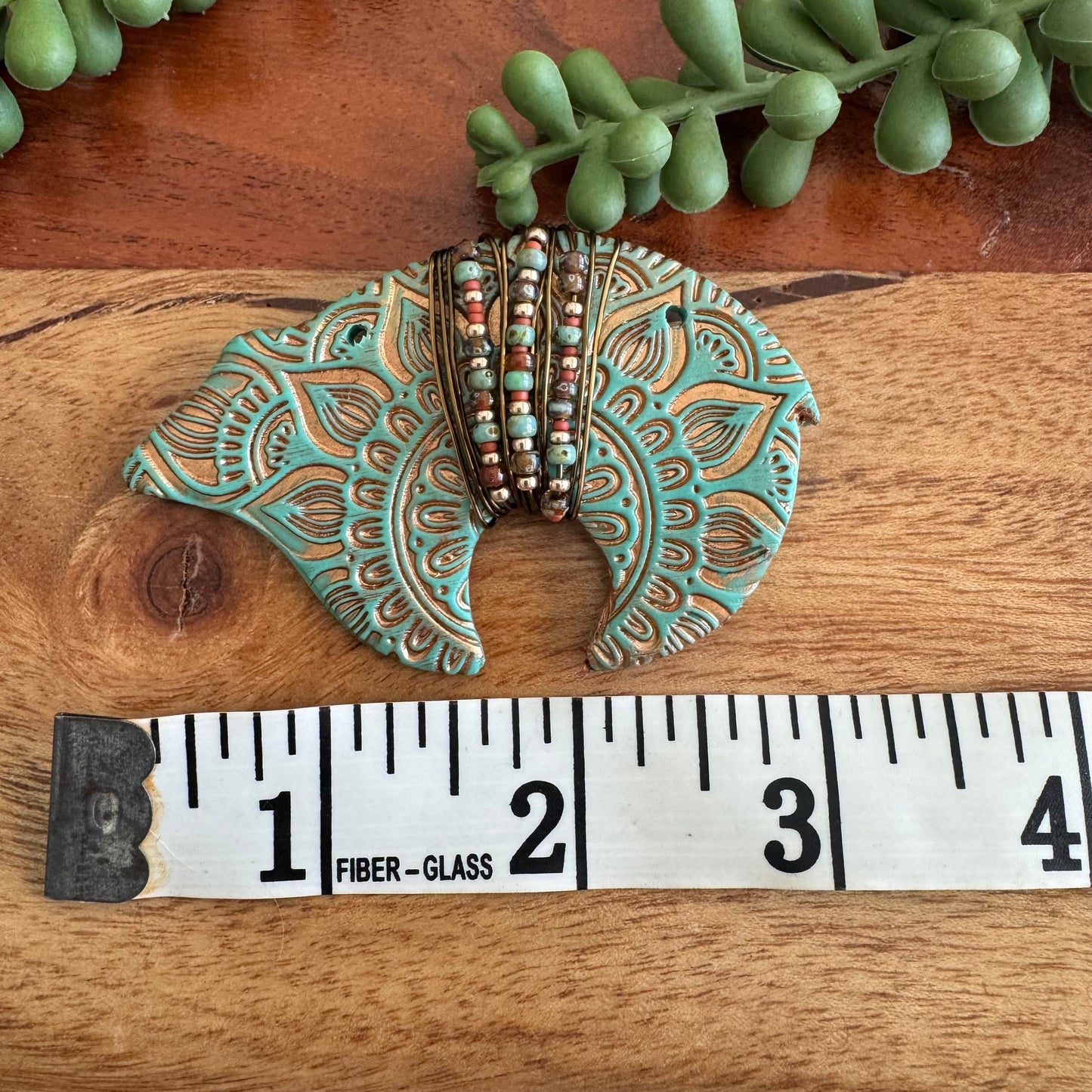Turquoise Wrapped Zuni Bear Pendant