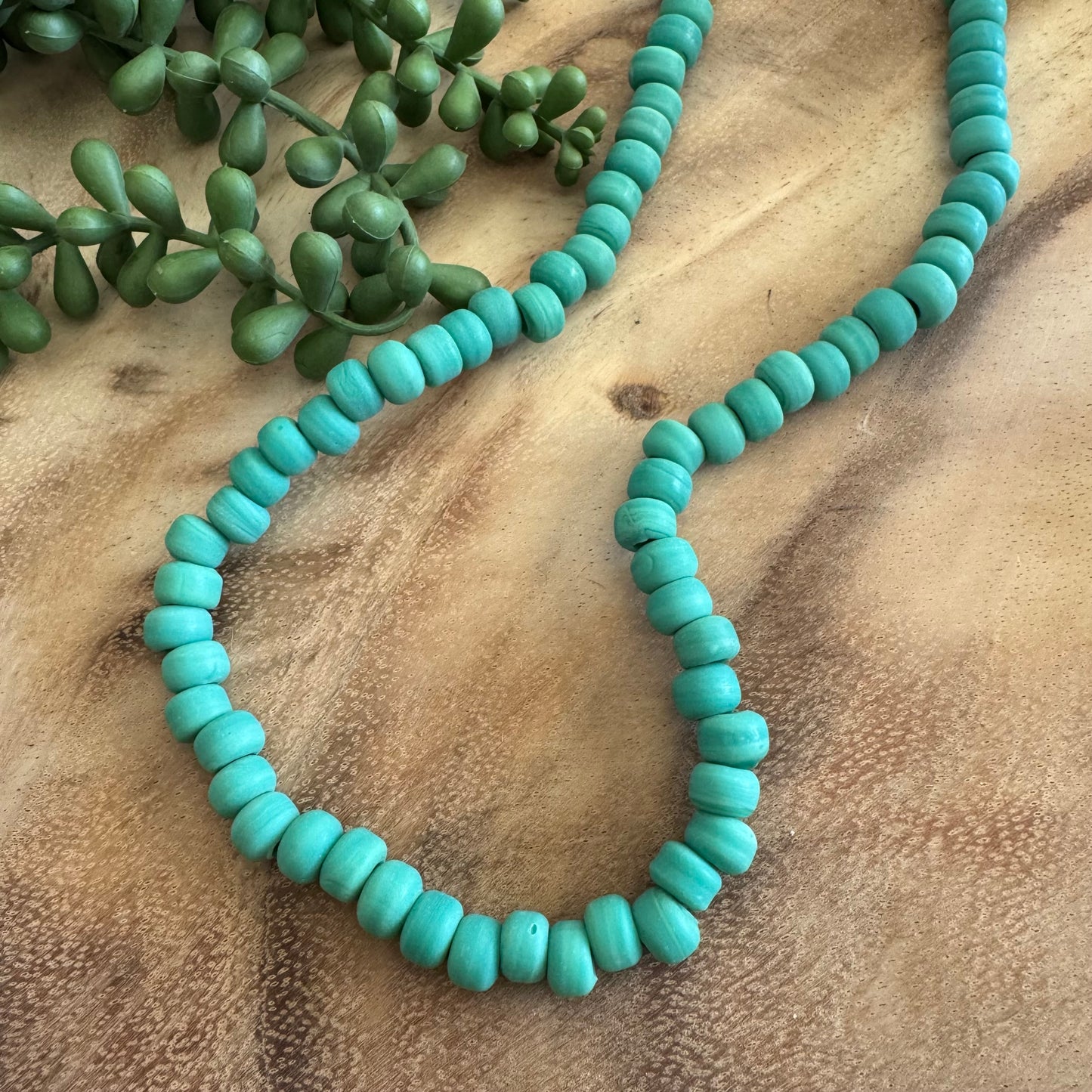 Matte Turquoise Crow Glass Beads CR01