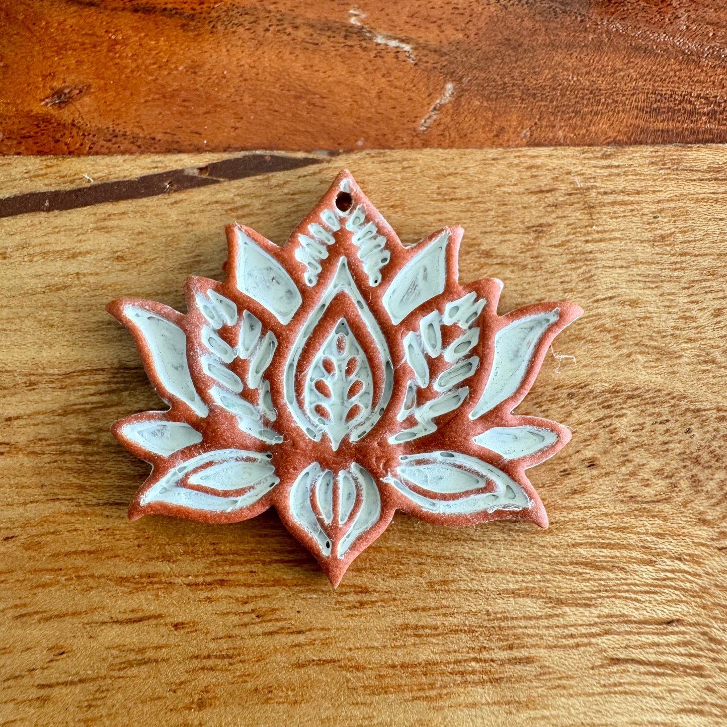 Terracotta Lotus Pendant