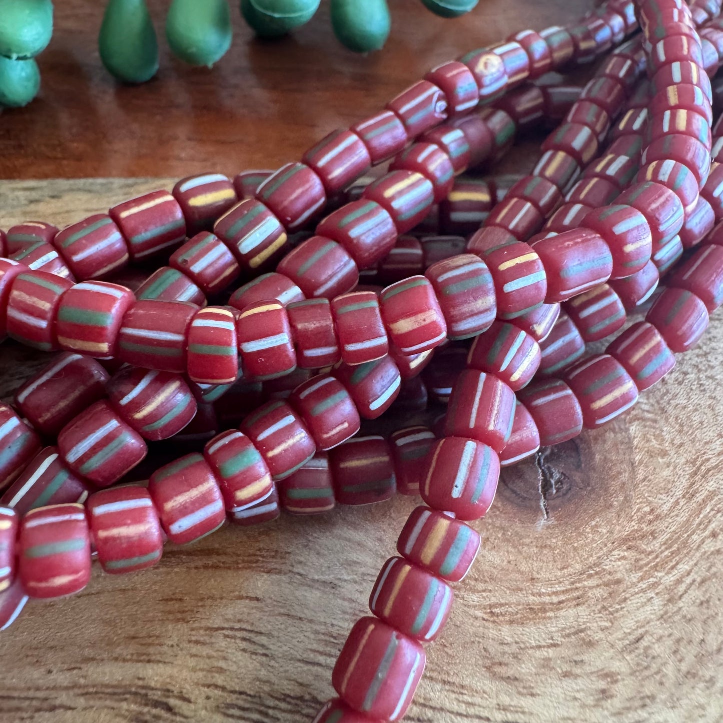 Tomato Red Striped Java Gooseberry Beads