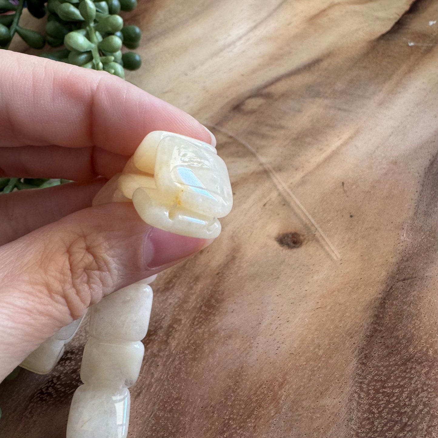 2 Hole Butter Yellow Calcite Square Beads – 15mm – 15 Inch Strand ST23