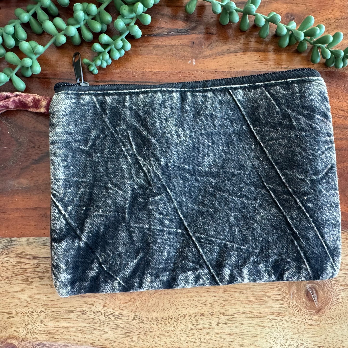 Distressed Zipper Wristlet