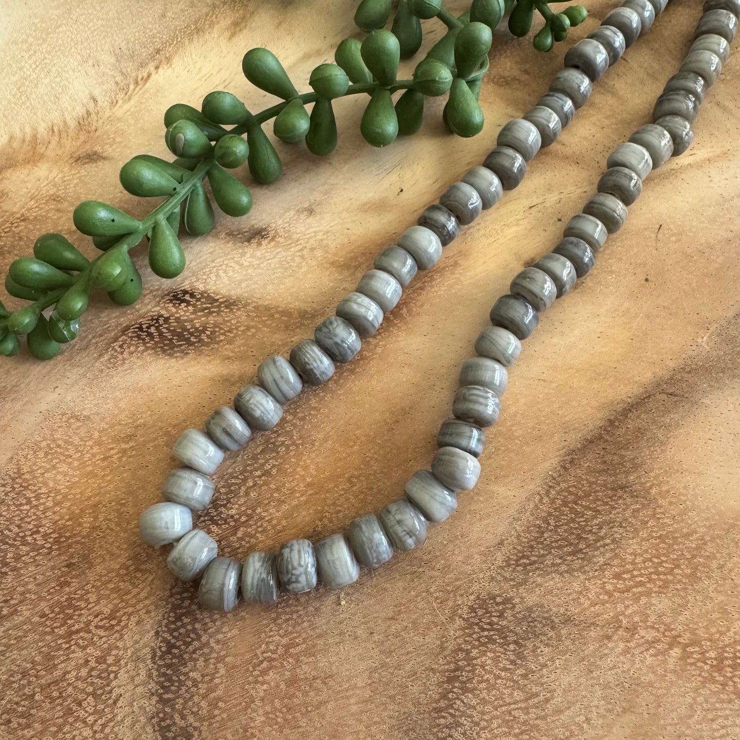 Gray Crow Glass Beads CR03