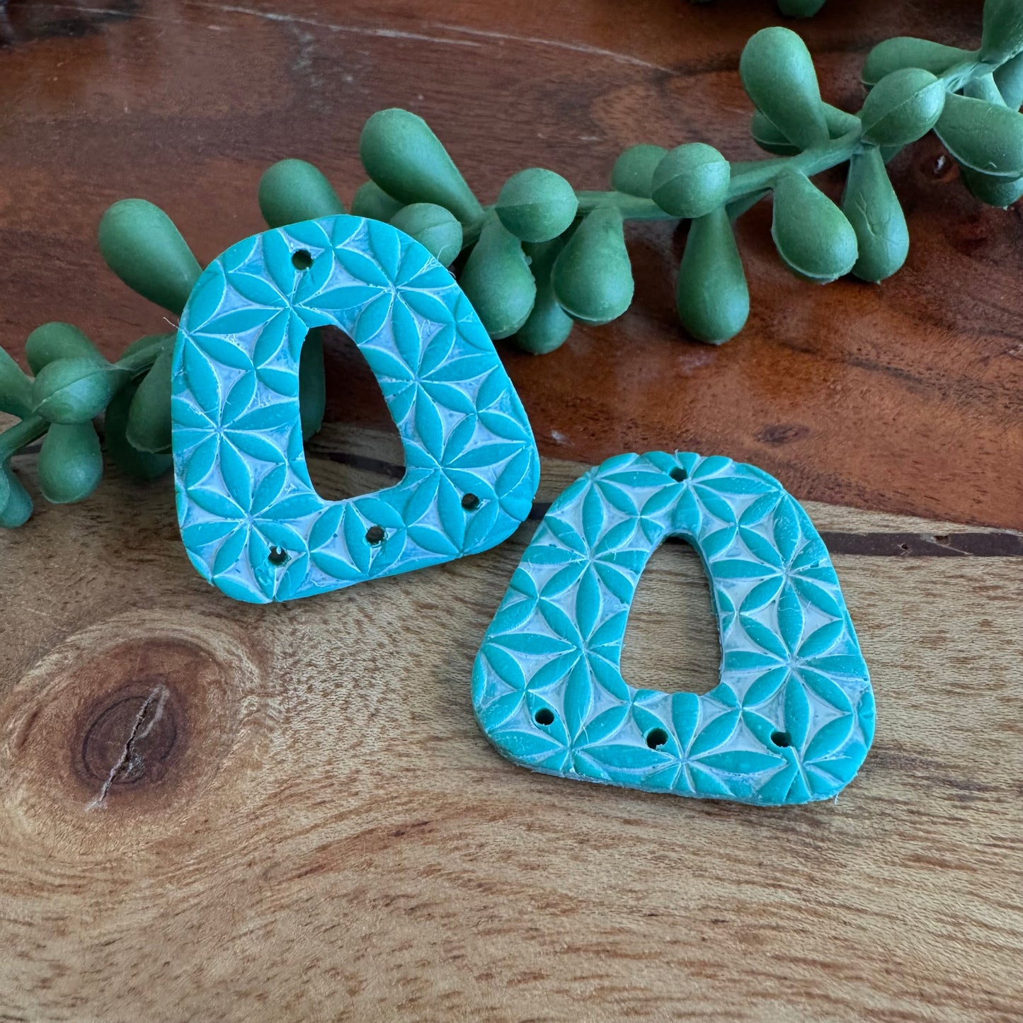 Turquoise Arch Chandelier Pair