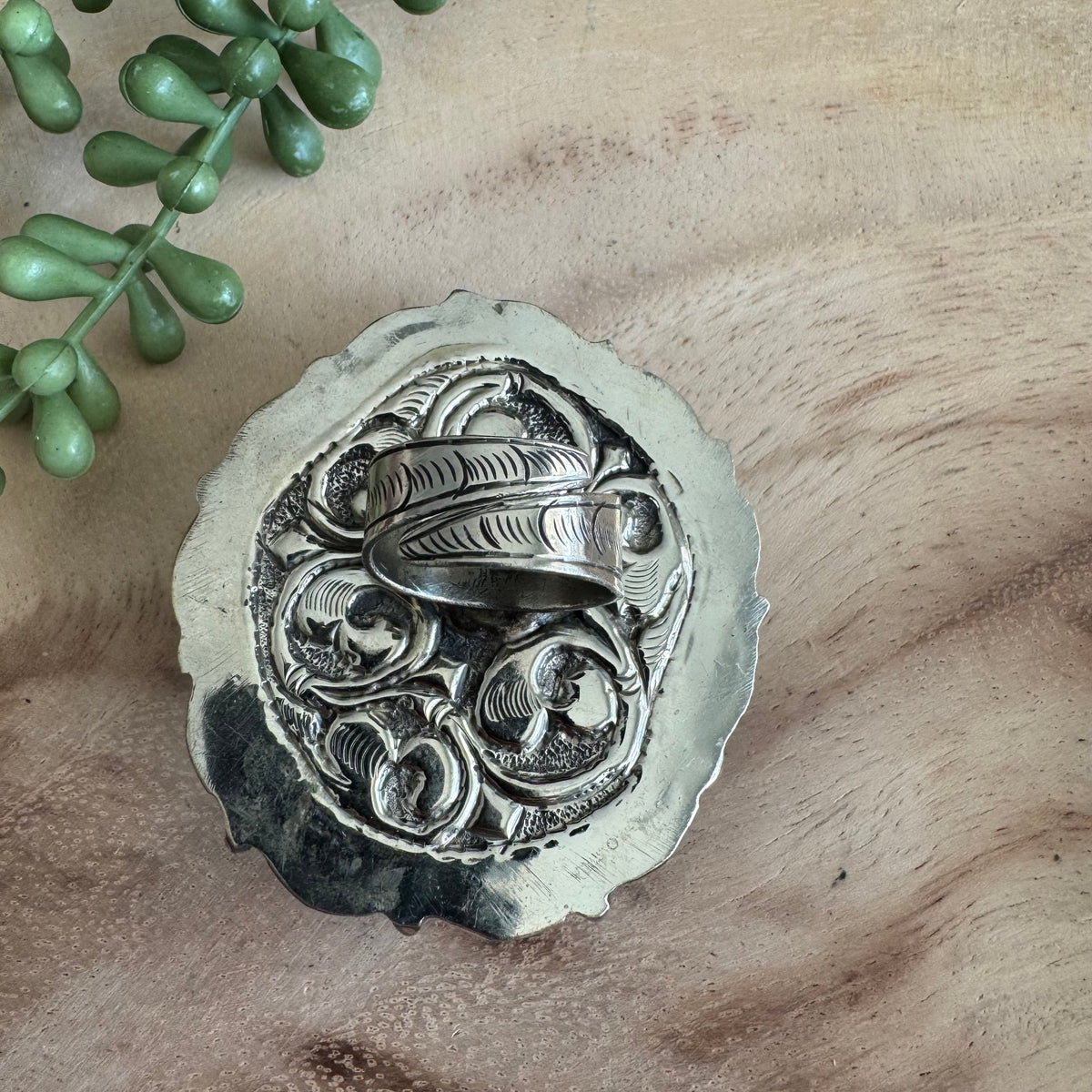 Southwestern Aqua Rose Adjustable Ring RING01