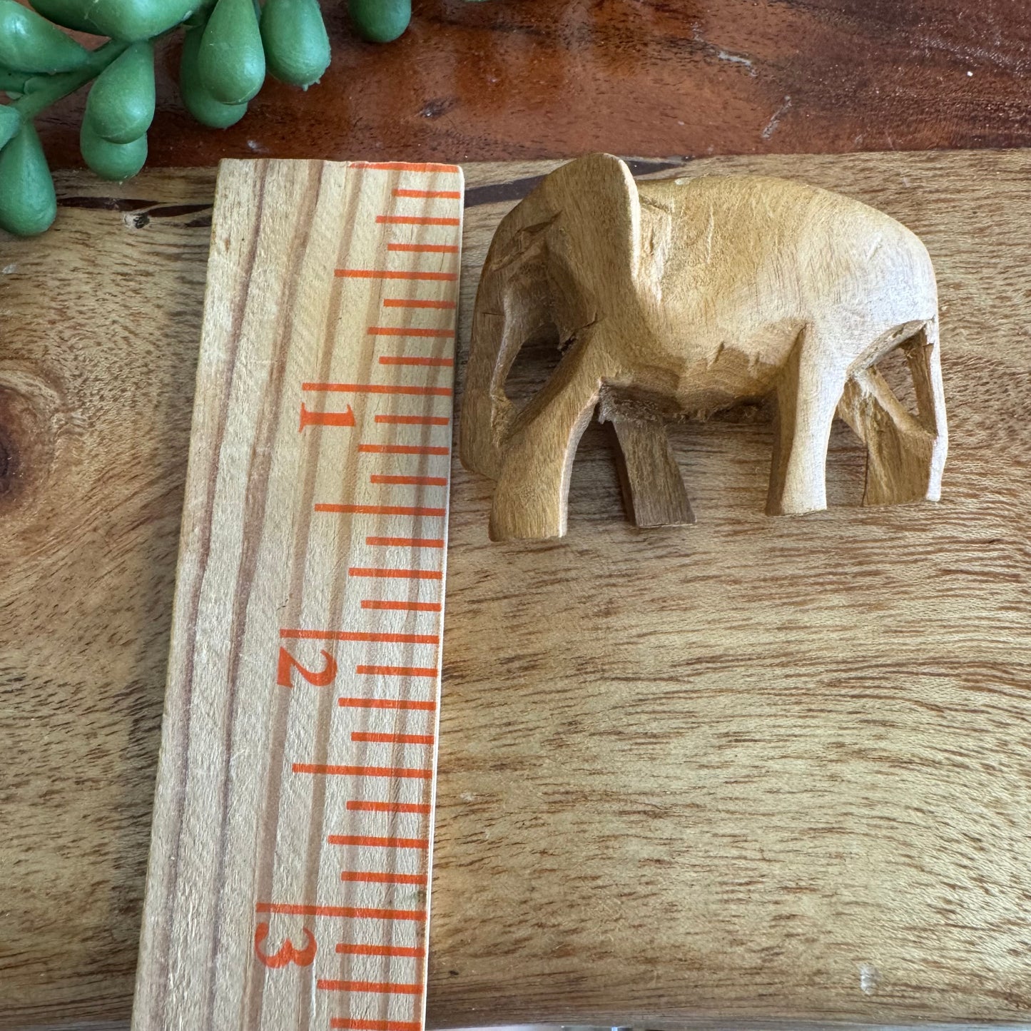 Vintage Carved African Elephant Bead -Wood