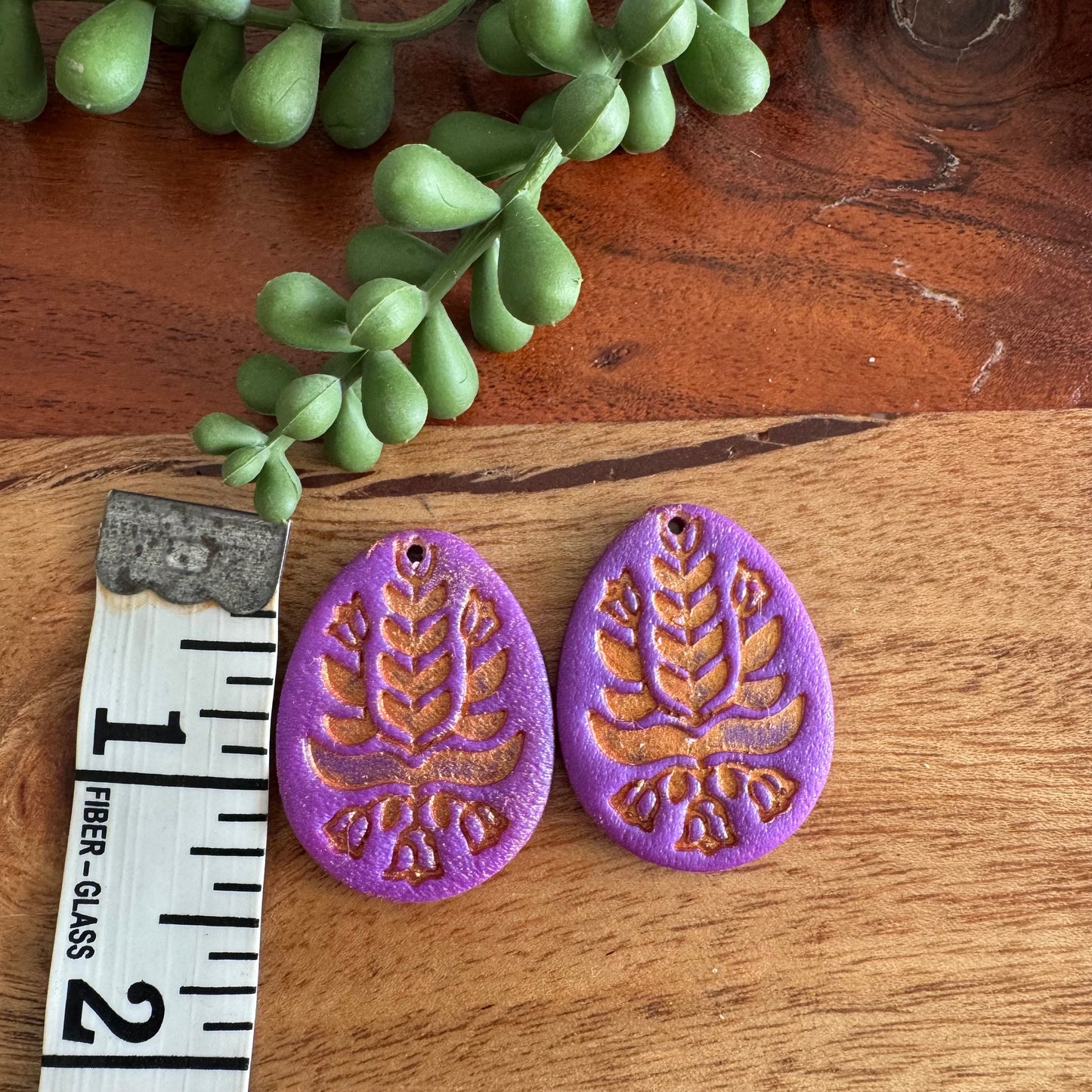 Purple Folk Egg Pendants
