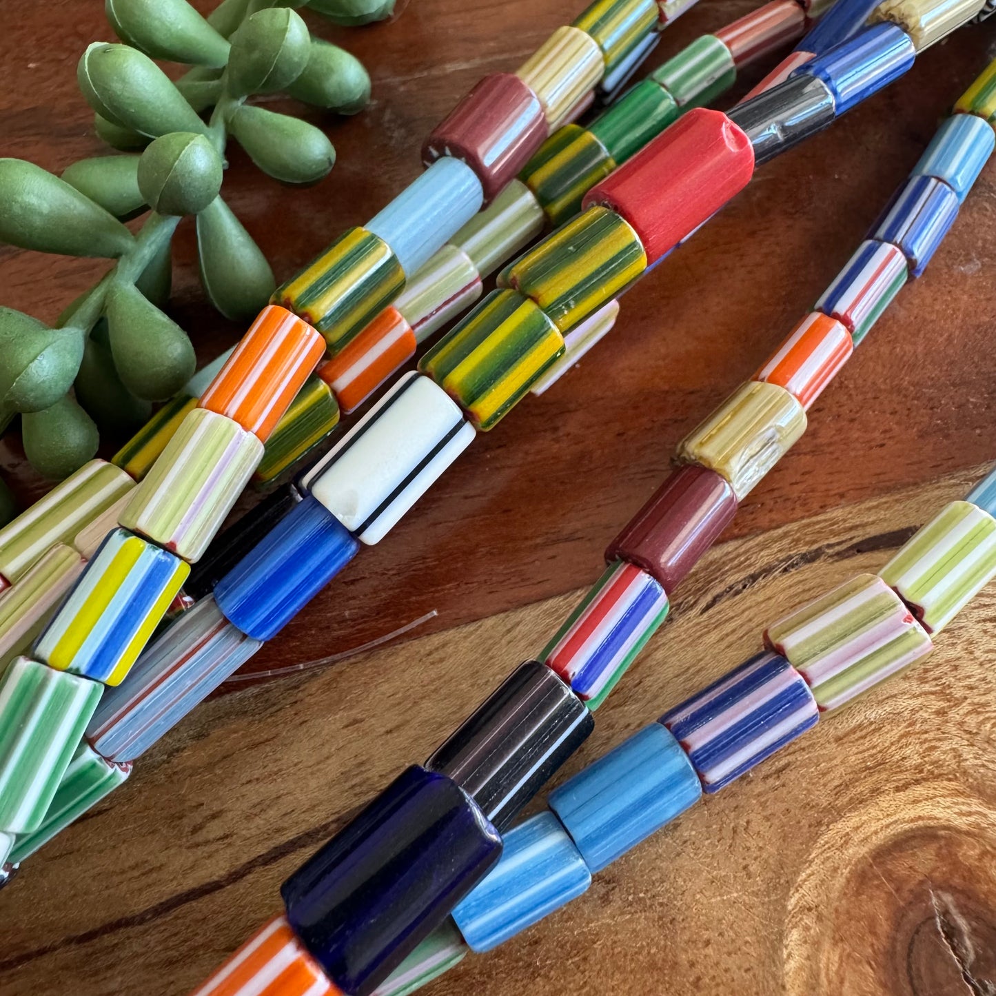 Mixed Chevron Glass Beads (India) #1