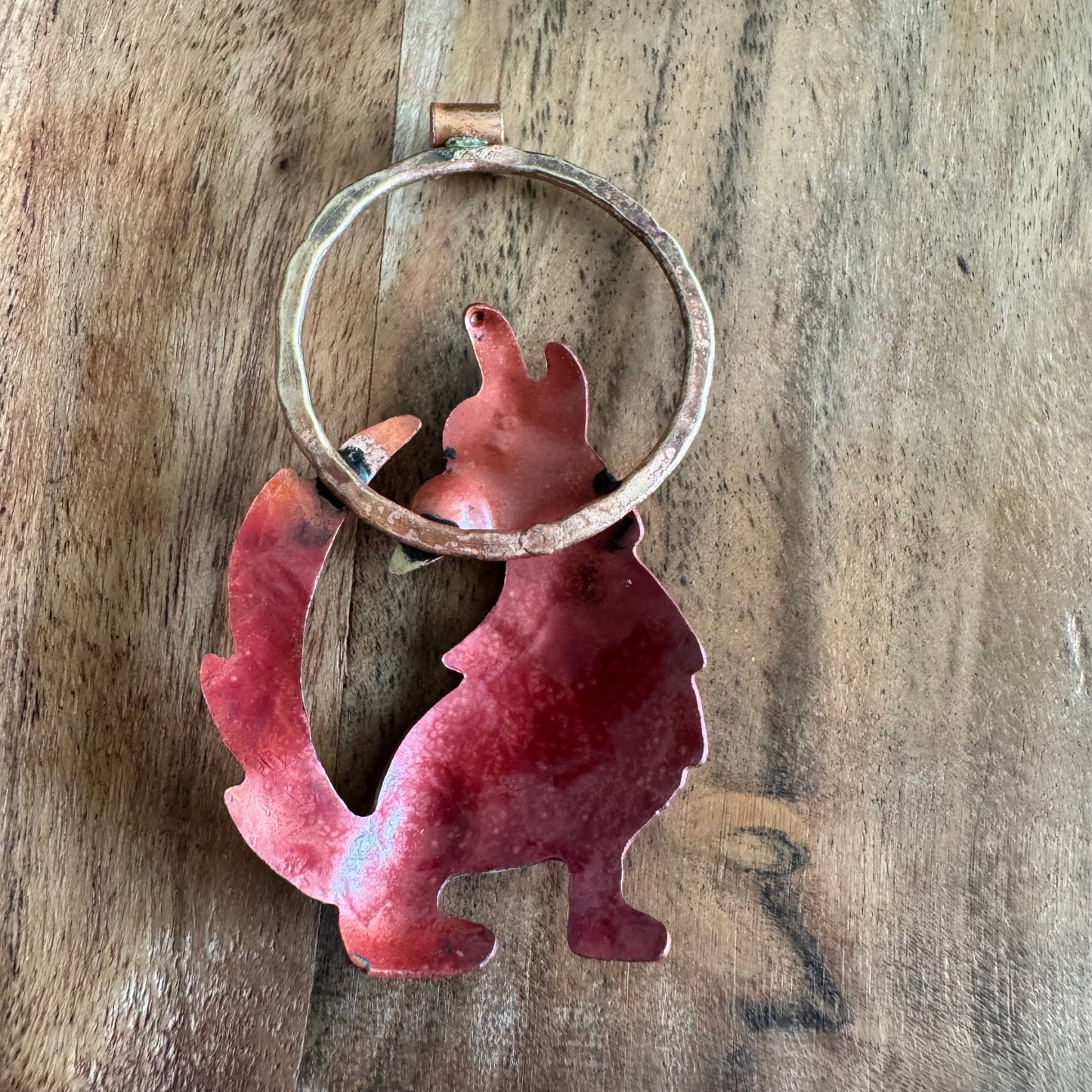 Copper Coyote Pendant with Brass Details by Patricia Healey PH10