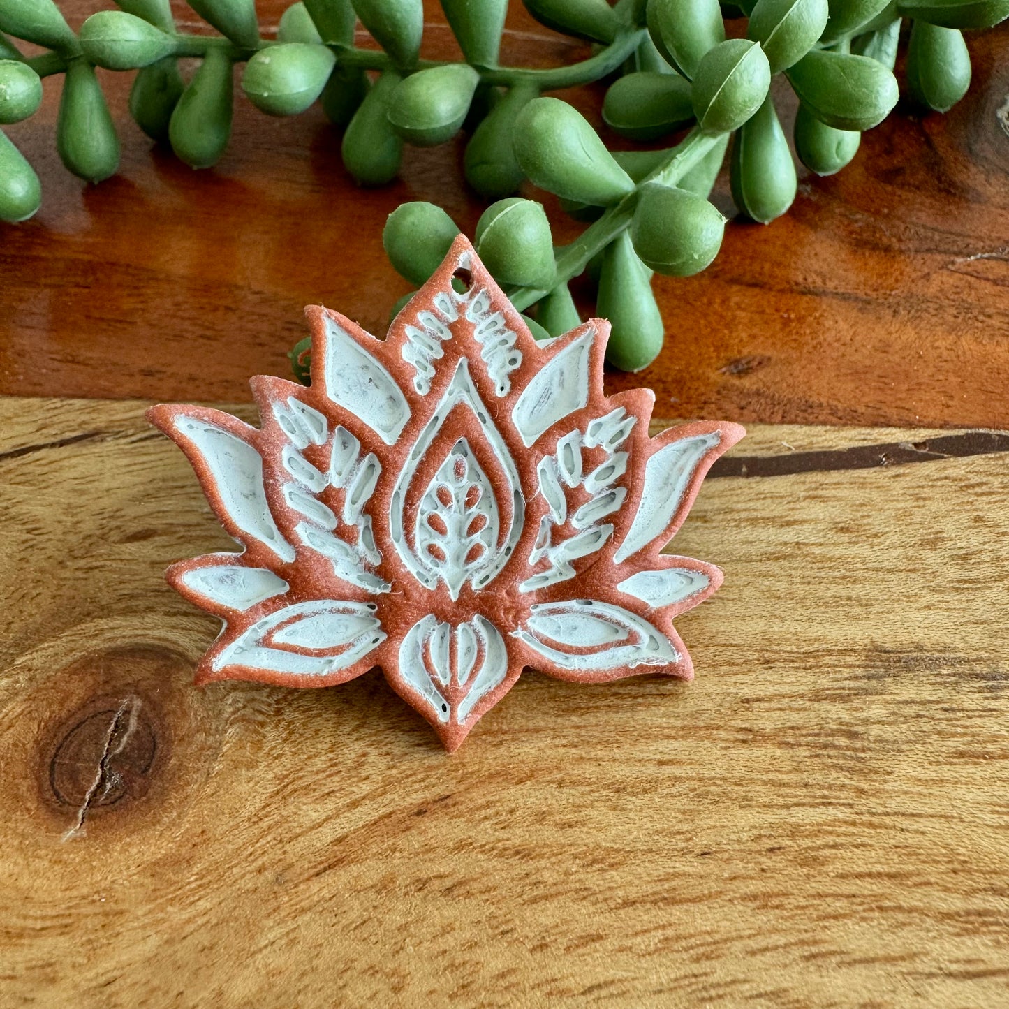 Terracotta Lotus Pendant