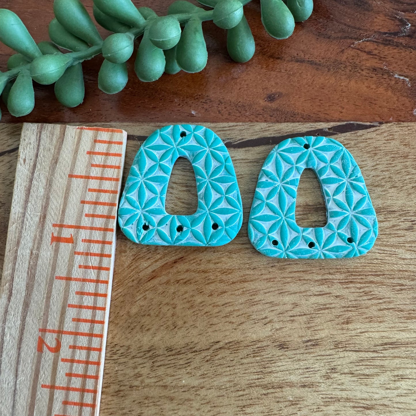 Turquoise Arch Chandelier Pair