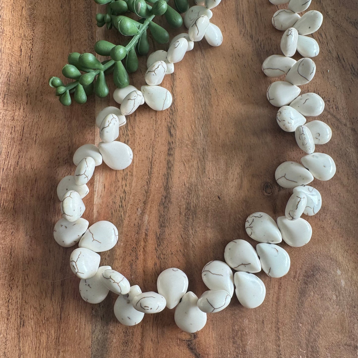 Cream Magnesite Briolette Beads