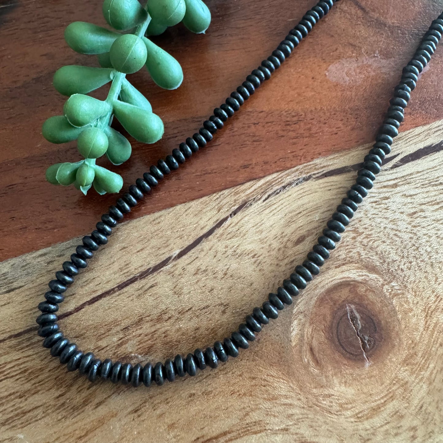 Black Brass Heishi Spacer Beads 2mm x 3.7mm | 24” Strand
