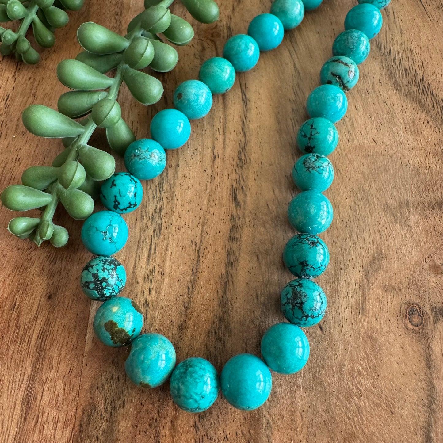 10 mm Dyed Magnesite Round Bead Strand – Turquoise