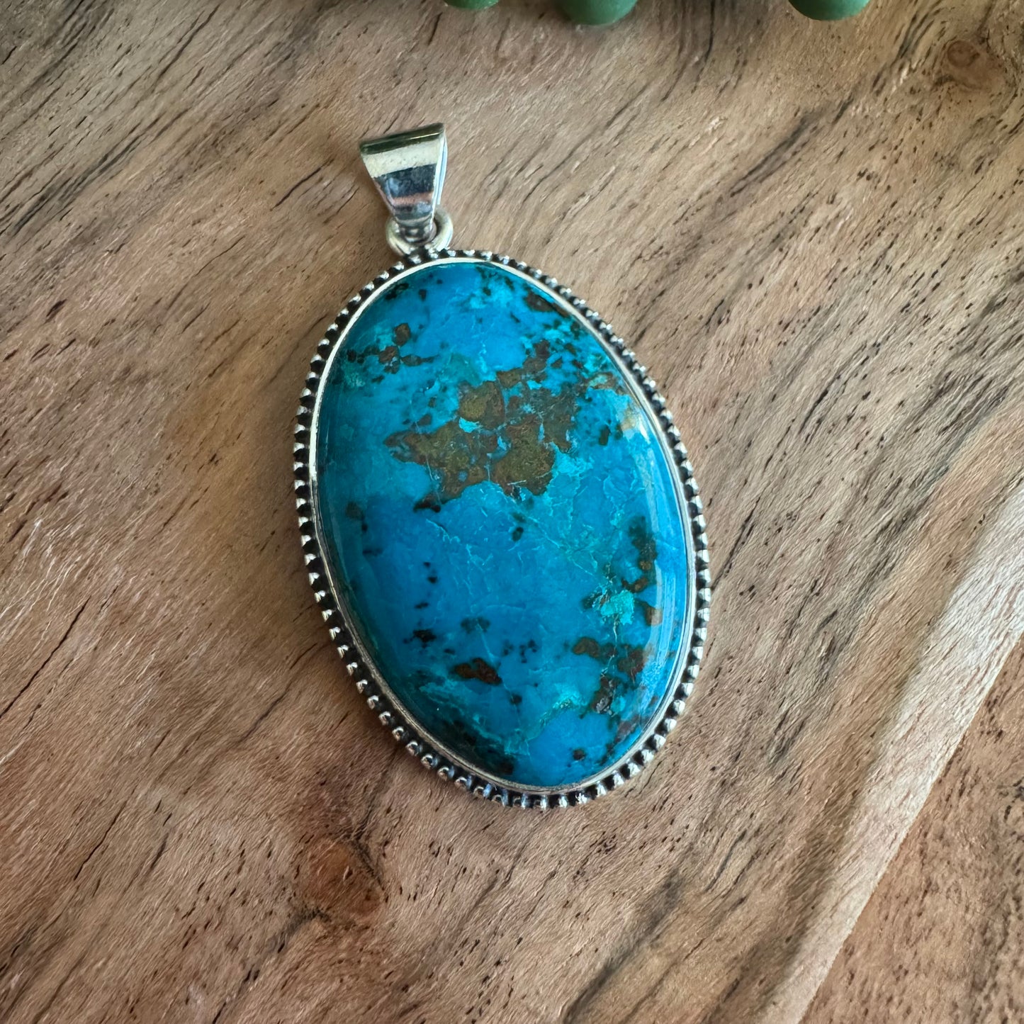 .925 Sterling Silver Oval Pendant – Shattuckite