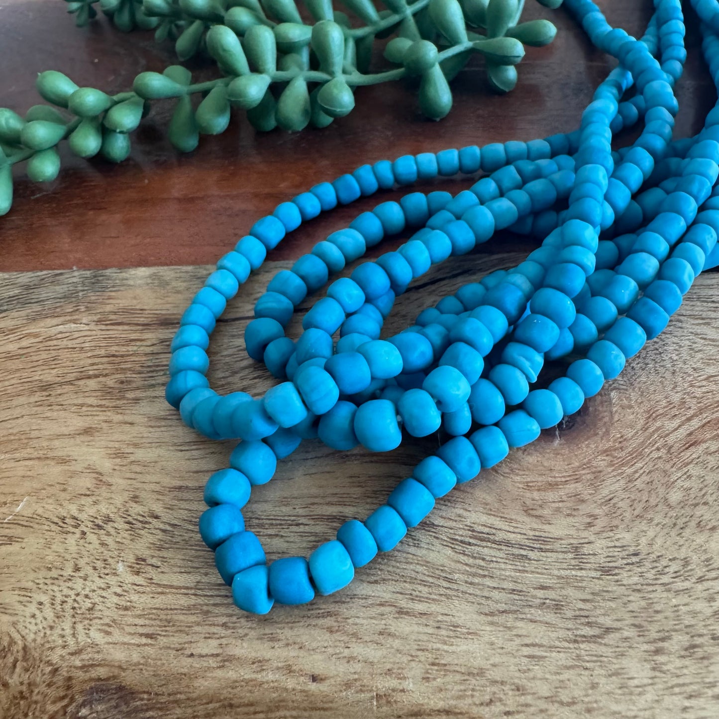 Ocean Blue Java Gooseberry Beads