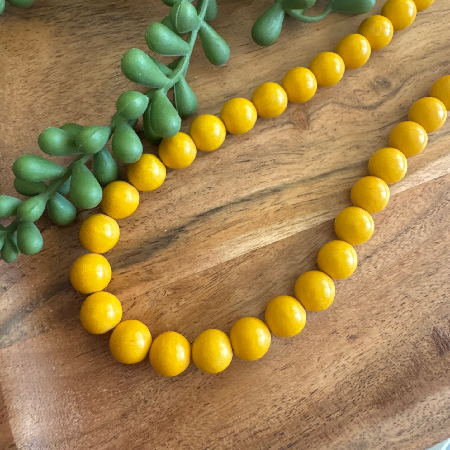 Dyed Magnesite Round Bead Strand – 10 mm Mustard Yellow