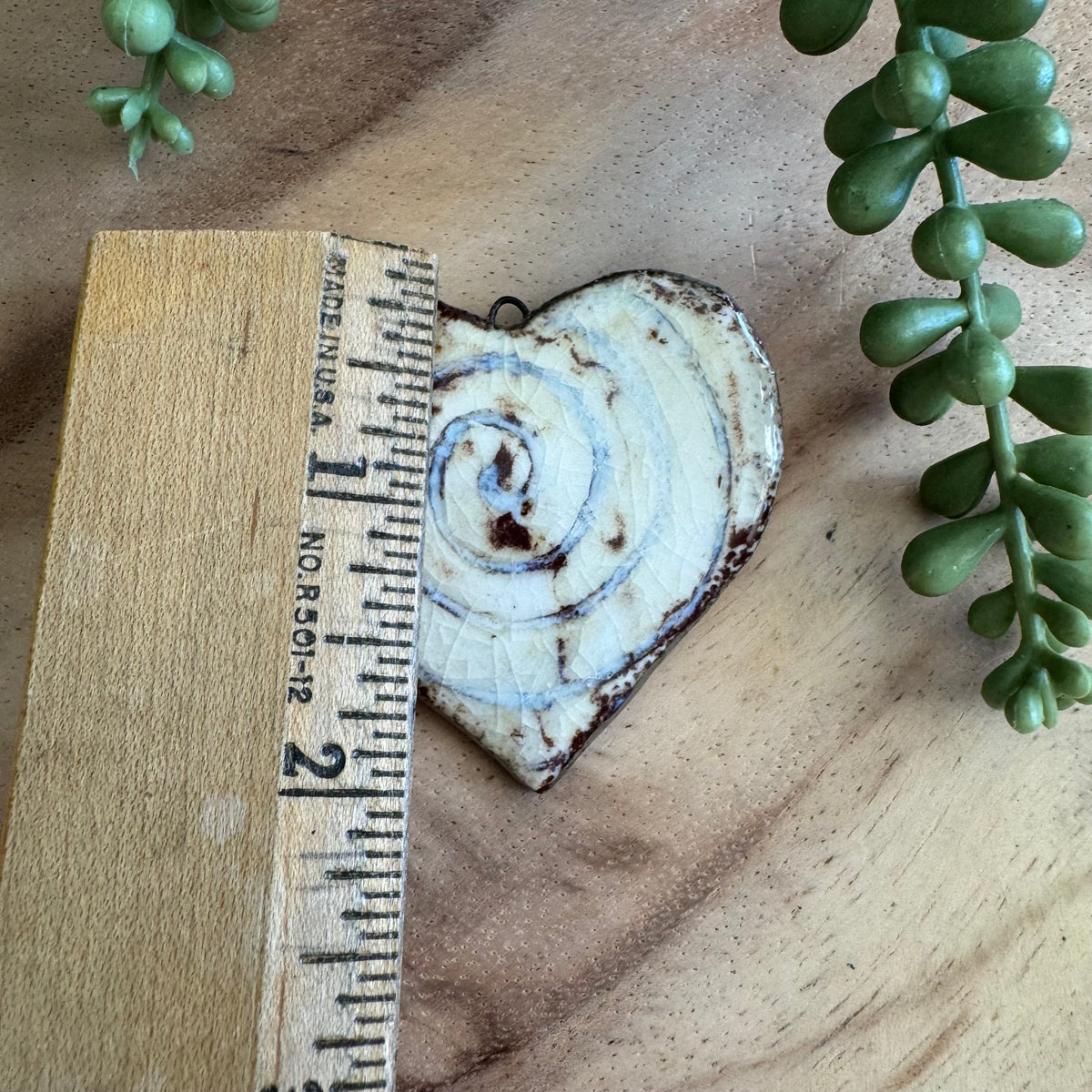 Artisan Ceramic Heart Pendant by Molly Perry MP03