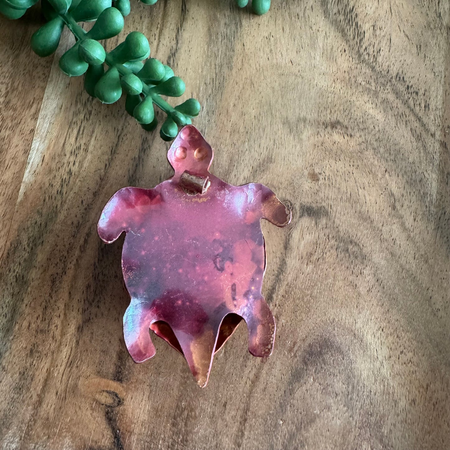 Large Copper Sea Turtle Pendant by Patricia Healey