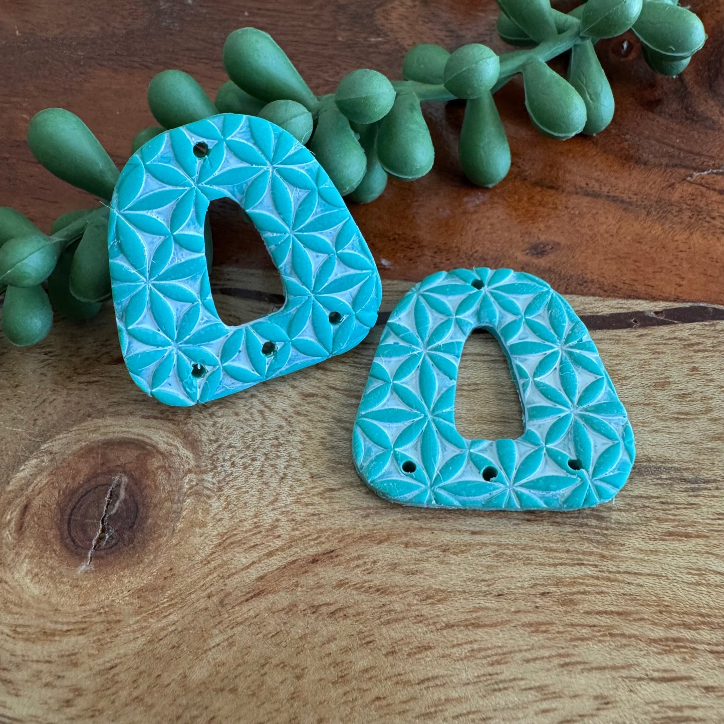 Turquoise Arch Chandelier Pair